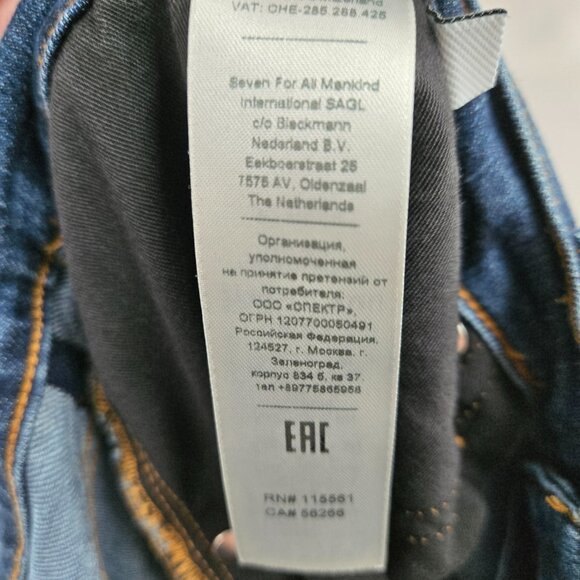Seven 7 For all Mankind Blue The Straight Malibu Jeans Waist 40 - Picture 15 of 16
